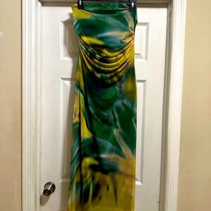 Zara Green and Yellow Maxi Dress